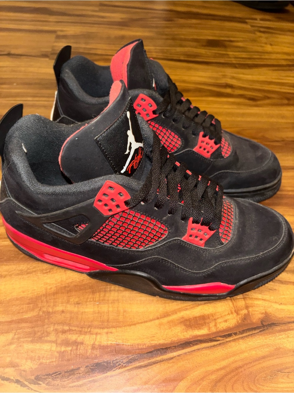 Jordan Men’s Black and Red Retro Athletic Sneakers